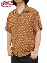 【 STAR OF HOLLYWOOD（スターオブハリウッド） 】　S/S DOBBY COTTON OPEN SHIRT　[ BLUE MOUNTAIN ] [ BROWN ]