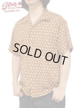 【 STAR OF HOLLYWOOD（スターオブハリウッド） 】　S/S DOBBY COTTON OPEN SHIRT　[ BLUE MOUNTAIN ] [ BROWN ]