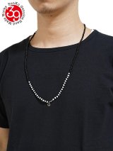 【 Sunku（サンク） 】  アンティークビーズネックレス [ Black & White Antique Beads Necklace ] [ 73cm ]