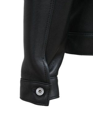 画像9: 【 Y'2 LEATHER（ワイツーレザー） 】　SHEEP SKIN 1ST TYPE JEAN JACKET [ Seep Skin ] [ BLACK ] [ 羊革 ]