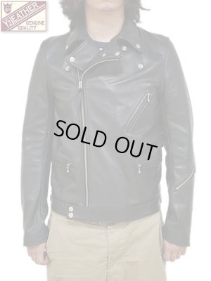 画像1: 【 Y'2 LEATHER（ワイツーレザー） 】　ステアオイルダブルライダース [ Steer Oil (牛革) ] [ BLACK ]