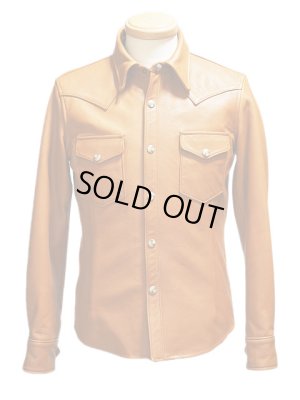 画像3: 【 Y'2 LEATHER（ワイツーレザー） 】  ステアオイルウエスタンシャツ [ 牛革 ] [ Steer Oil Leather ] [ CAMEL ]