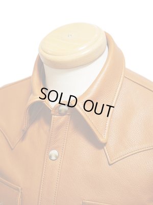 画像5: 【 Y'2 LEATHER（ワイツーレザー） 】  ステアオイルウエスタンシャツ [ 牛革 ] [ Steer Oil Leather ] [ CAMEL ]