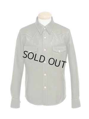 画像3: 【 限定モデル 】 【 Y'2 LEATHER（ワイツーレザー） 】  ステアオイルウエスタンシャツ [ 牛革 ]　[ Steer Oil Leather ] [ OLIVE ]