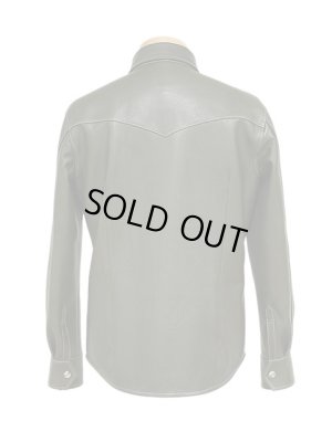 画像4: 【 限定モデル 】 【 Y'2 LEATHER（ワイツーレザー） 】  ステアオイルウエスタンシャツ [ 牛革 ]　[ Steer Oil Leather ] [ OLIVE ]