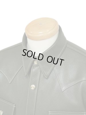 画像5: 【 限定モデル 】 【 Y'2 LEATHER（ワイツーレザー） 】  ステアオイルウエスタンシャツ [ 牛革 ]　[ Steer Oil Leather ] [ OLIVE ]