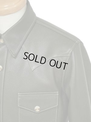 画像6: 【 限定モデル 】 【 Y'2 LEATHER（ワイツーレザー） 】  ステアオイルウエスタンシャツ [ 牛革 ]　[ Steer Oil Leather ] [ OLIVE ]