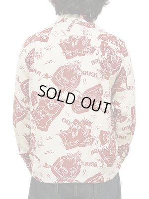 画像2: 【 SUN SURF（サンサーフ） 】 長袖アロハシャツ L/S HAWAIIAN SHIRT [ SHOWING HAWAIIAN ISLAND ] [ OFF WHITE ]