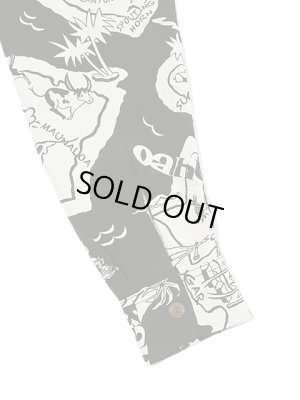 画像5: 【 SUN SURF（サンサーフ） 】 長袖アロハシャツ L/S HAWAIIAN SHIRT [ SHOWING HAWAIIAN ISLAND ] [ BLACK ]