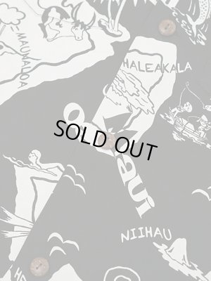 画像7: 【 SUN SURF（サンサーフ） 】 長袖アロハシャツ L/S HAWAIIAN SHIRT [ SHOWING HAWAIIAN ISLAND ] [ BLACK ]