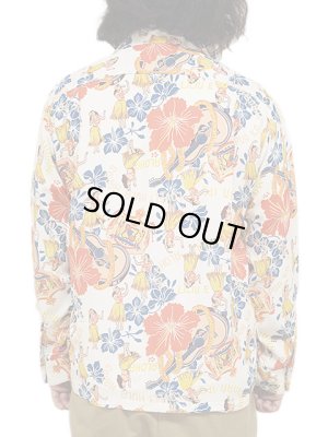 画像2: 【 SUN SURF（サンサーフ） 】 長袖アロハシャツ L/S HAWAIIAN SHIRT [ LOVELY HULA HANDS ] [ OFF WHITE ]