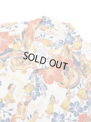 画像3: 【 SUN SURF（サンサーフ） 】 長袖アロハシャツ L/S HAWAIIAN SHIRT [ LOVELY HULA HANDS ] [ OFF WHITE ]