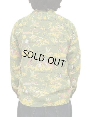 画像2: 【 SUN SURF（サンサーフ） 】 長袖アロハシャツ L/S HAWAIIAN SHIRT [ HAWAIIAN HULA ] [ GREEN ]