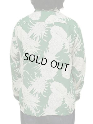 画像2: 【 SUN SURF（サンサーフ） 】 長袖アロハシャツ L/S HAWAIIAN SHIRT [ ISLAND PINEAPPLE ] [ GREEN ]