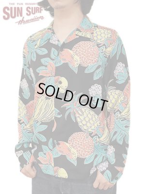 画像1: 【 SUN SURF（サンサーフ） 】 長袖アロハシャツ L/S HAWAIIAN SHIRT [ TROPICAL FRUITS ] [ BLACK ]