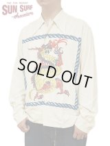 【 SUN SURF SPECIAL EDITION（サンサーフスペシャルエディション） 】　長袖アロハシャツ　[ DRAGON ]　【 ARTVOGUE 】 [ OFF WHITE ]
