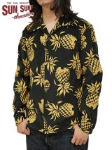 【 SUN SURF（サンサーフ） 】 コーデュロイアロハシャツ [ CORDUROY HAWAIIAN SHIRT ] [ PINEAPPLE ] [ BLACK ]