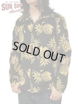 【 SUN SURF（サンサーフ） 】 コーデュロイアロハシャツ [ CORDUROY HAWAIIAN SHIRT ] [ PINEAPPLE ] [ BLACK ]