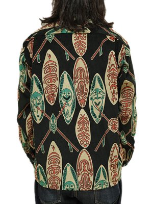 画像2: 【 SUN SURF（サンサーフ） 】 コーデュロイアロハシャツ [ CORDUROY HAWAIIAN SHIRT ] [ GOD'S SHIELD ] [ BLACK ]