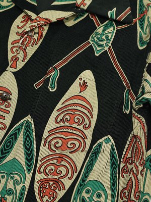 画像4: 【 SUN SURF（サンサーフ） 】 コーデュロイアロハシャツ [ CORDUROY HAWAIIAN SHIRT ] [ GOD'S SHIELD ] [ BLACK ]