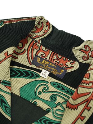 画像8: 【 SUN SURF（サンサーフ） 】 コーデュロイアロハシャツ [ CORDUROY HAWAIIAN SHIRT ] [ GOD'S SHIELD ] [ BLACK ]