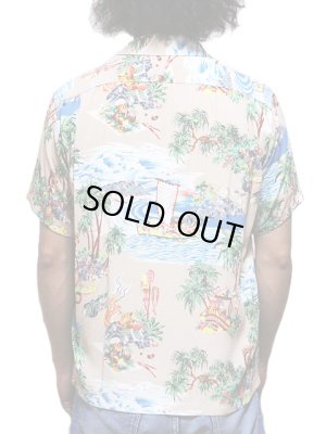画像2: 【 SUN SURF（サンサーフ） 】　半袖アロハシャツ　S/S HAWAIIAN SHIRT　[ ISLAND CHRONICLE ]　[ BEIGE ]
