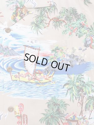 画像4: 【 SUN SURF（サンサーフ） 】　半袖アロハシャツ　S/S HAWAIIAN SHIRT　[ ISLAND CHRONICLE ]　[ BEIGE ]