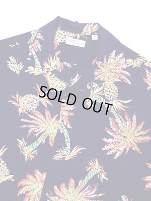 画像3: 【 SUN SURF（サンサーフ） 】　半袖アロハシャツ　S/S HAWAIIAN SHIRT　[ STUDDED WITH PALM TREE AND PINEAPPLE ]　[ NAVY ]