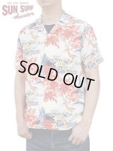 【 SUN SURF（サンサーフ） 】　半袖アロハシャツ　S/S HAWAIIAN SHIRT　[ DEER ]　[ RED ]