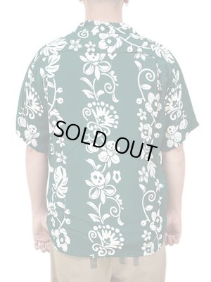 画像2: 【 SUN SURF（サンサーフ） 】 半袖アロハシャツ S/S HAWAIIAN SHIRT [ HAWAIIAN SKULL BORDER ] [ GREEN ]