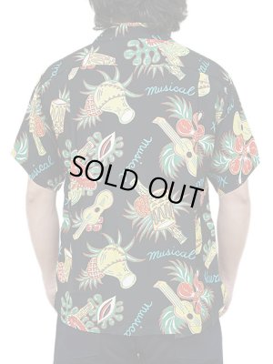 画像2: 【 SUN SURF（サンサーフ） 】 半袖アロハシャツ S/S HAWAIIAN SHIRT [ HAWAII MUSICAL ] [ BLACK ]
