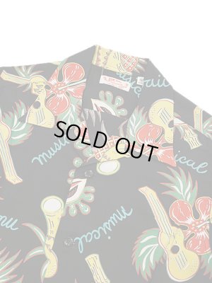 画像3: 【 SUN SURF（サンサーフ） 】 半袖アロハシャツ S/S HAWAIIAN SHIRT [ HAWAII MUSICAL ] [ BLACK ]