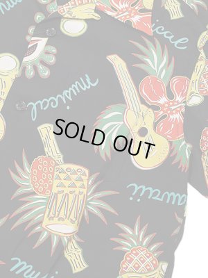 画像4: 【 SUN SURF（サンサーフ） 】 半袖アロハシャツ S/S HAWAIIAN SHIRT [ HAWAII MUSICAL ] [ BLACK ]