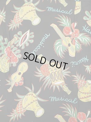 画像7: 【 SUN SURF（サンサーフ） 】 半袖アロハシャツ S/S HAWAIIAN SHIRT [ HAWAII MUSICAL ] [ BLACK ]