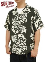 【 SUN SURF（サンサーフ） 】　半袖アロハシャツ　S/S HAWAIIAN SHIRT　[ SUNLIGHT FLOWER ]　[ BLACK ]