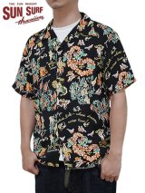 【 SUN SURF（サンサーフ） 】　半袖アロハシャツ　S/S HAWAIIAN SHIRT　[ MOEUHANE -DREAM CASTLE- ]　[ BLACK ]