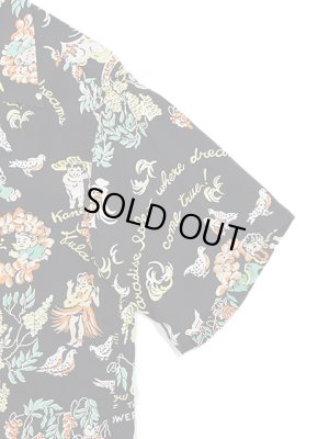 画像5: 【 SUN SURF（サンサーフ） 】　半袖アロハシャツ　S/S HAWAIIAN SHIRT　[ MOEUHANE -DREAM CASTLE- ]　[ BLACK ]