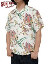 【 SUN SURF（サンサーフ） 】　半袖アロハシャツ　S/S HAWAIIAN SHIRT　[ BUG EYED FISH ]　[ OFF WHITE ]