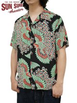【 SUN SURF（サンサーフ） 】　半袖アロハシャツ　S/S HAWAIIAN SHIRT　[ PEACOCK ]　[ BLACK ]