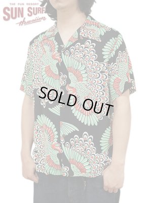 画像1: 【 SUN SURF（サンサーフ） 】　半袖アロハシャツ　S/S HAWAIIAN SHIRT　[ PEACOCK ]　[ BLACK ]