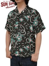 【 SUN SURF（サンサーフ） 】　半袖アロハシャツ　S/S HAWAIIAN SHIRT　[ AGE OF DISCOVERY ]　[ BLACK ]