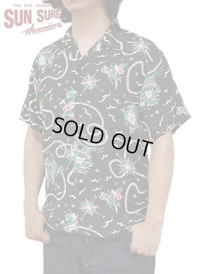 画像1: 【 SUN SURF（サンサーフ） 】　半袖アロハシャツ　S/S HAWAIIAN SHIRT　[ AGE OF DISCOVERY ]　[ BLACK ]