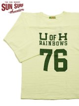 【 SUN SURF（サンサーフ） 】　SLUB YARN FOOTBALL T-SHIRT [ RAINBOWS ] [ OFF WHITE ] 【 メール便可 】 