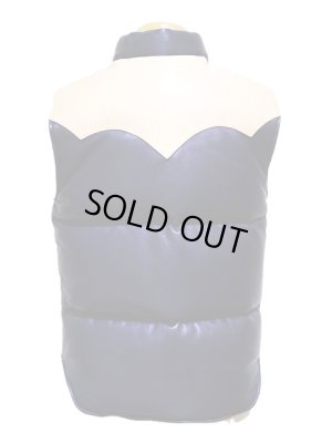 画像4: 【 Y'2 LEATHER（ワイツーレザー） 】　ホースハイド × ステアオイルダウンベスト [ 馬革×牛革 ] [ BLUE x SADDLE ]