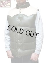 【 Y'2 LEATHER（ワイツーレザー） 】　ホースハイド × ステアオイルダウンベスト [ 馬革×牛革 ] [ OLIVE x SADDLE ]