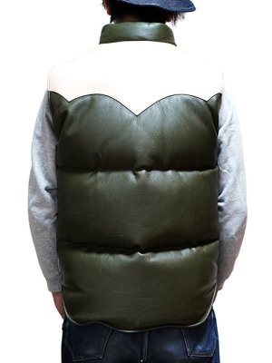 画像2: 【 Y'2 LEATHER（ワイツーレザー） 】　ホースハイド × ステアオイルダウンベスト [ 馬革×牛革 ] [ OLIVE x SADDLE ]