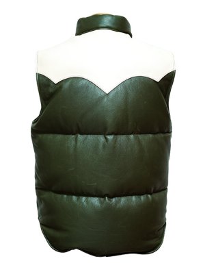 画像4: 【 Y'2 LEATHER（ワイツーレザー） 】　ホースハイド × ステアオイルダウンベスト [ 馬革×牛革 ] [ OLIVE x SADDLE ]