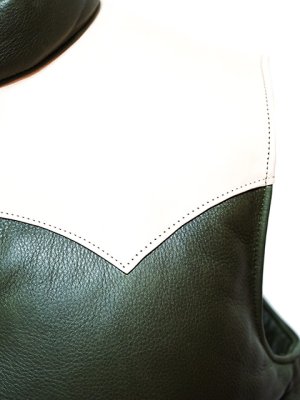 画像6: 【 Y'2 LEATHER（ワイツーレザー） 】　ホースハイド × ステアオイルダウンベスト [ 馬革×牛革 ] [ OLIVE x SADDLE ]