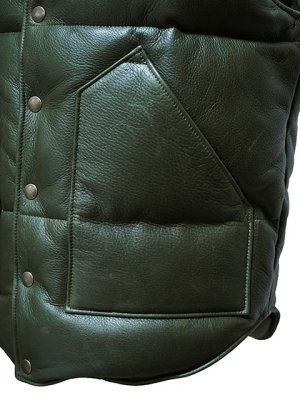 画像7: 【 Y'2 LEATHER（ワイツーレザー） 】　ホースハイド × ステアオイルダウンベスト [ 馬革×牛革 ] [ OLIVE x SADDLE ]