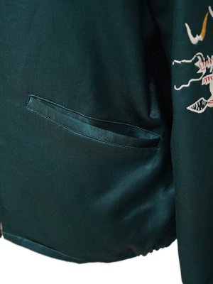 画像9: 【 TAILOR東洋（テーラートウヨウ） 】 サテンベトジャン [ Mid 1960s Style Satin Vietnam Jacket ] [ VIET-NAM MAP ] [ GREEN ]